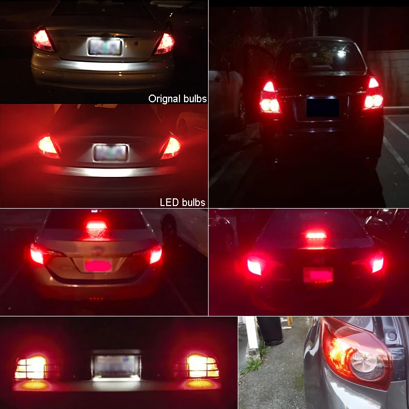 Светодиодный 1157 BAY15d 1156 BA15S P21W T20 7443 лампы для автомобильных тормозных огней с