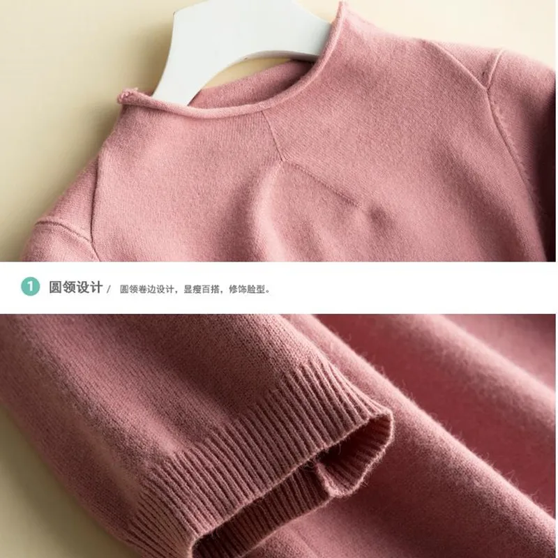 

Spring new cashmere sweater female round neck five-point sleeve short vest thin section solid color loose knit bottoming