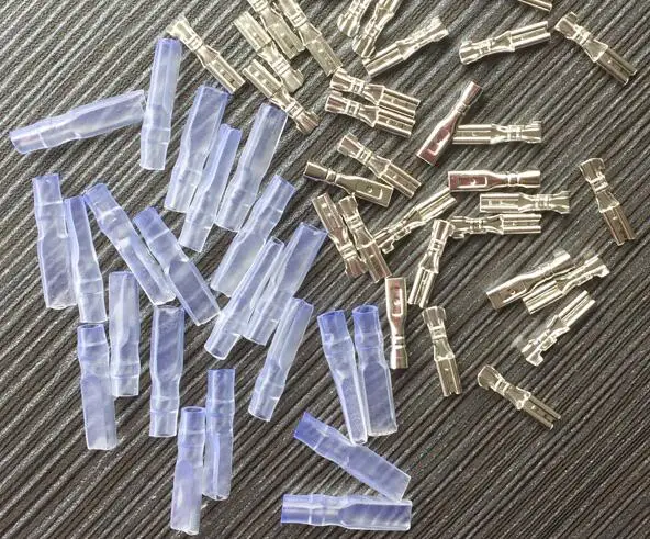 Обжимные клеммы лопатка 100 шт. 2 8 мм обжимные с чехлом|connectors crimp terminals|crimp terminal2.8mm