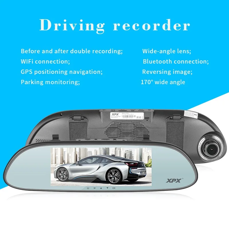 XPX ZX858 видеорегистратор Автомобильный заднего вида Камера с gps Wi Fi Full HD Allwinner A33 170