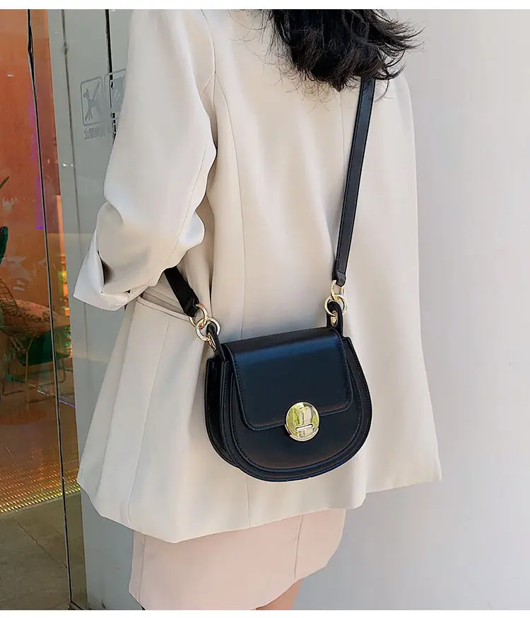 Fashion MINI Saddle Bag Women Contrast color PU Leather Good Quality Shoulder Bag Ladies Crossbody messenger Bags Shopping Bag
