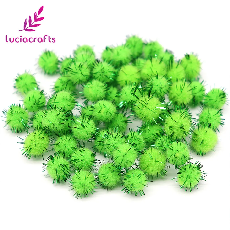 Lucia crafts 100 шт 15 мм синель стебли бендарос Рождественский плюшевый шар помпон корень волос Diy детские игрушки J0604