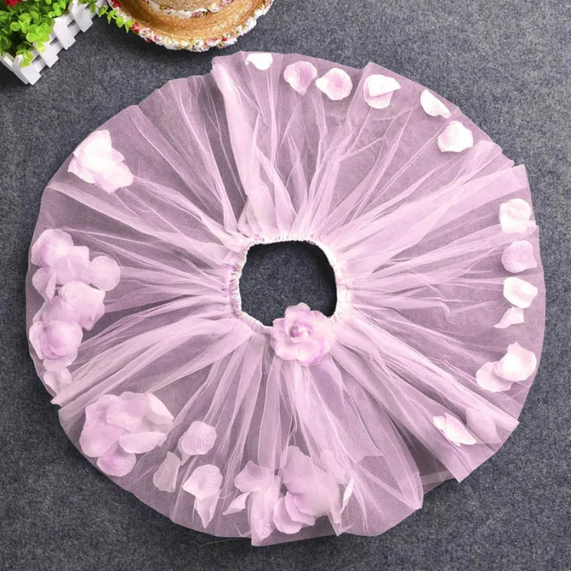 Фатиновая юбка пачка с лепестками цветов для маленьких девочек мини