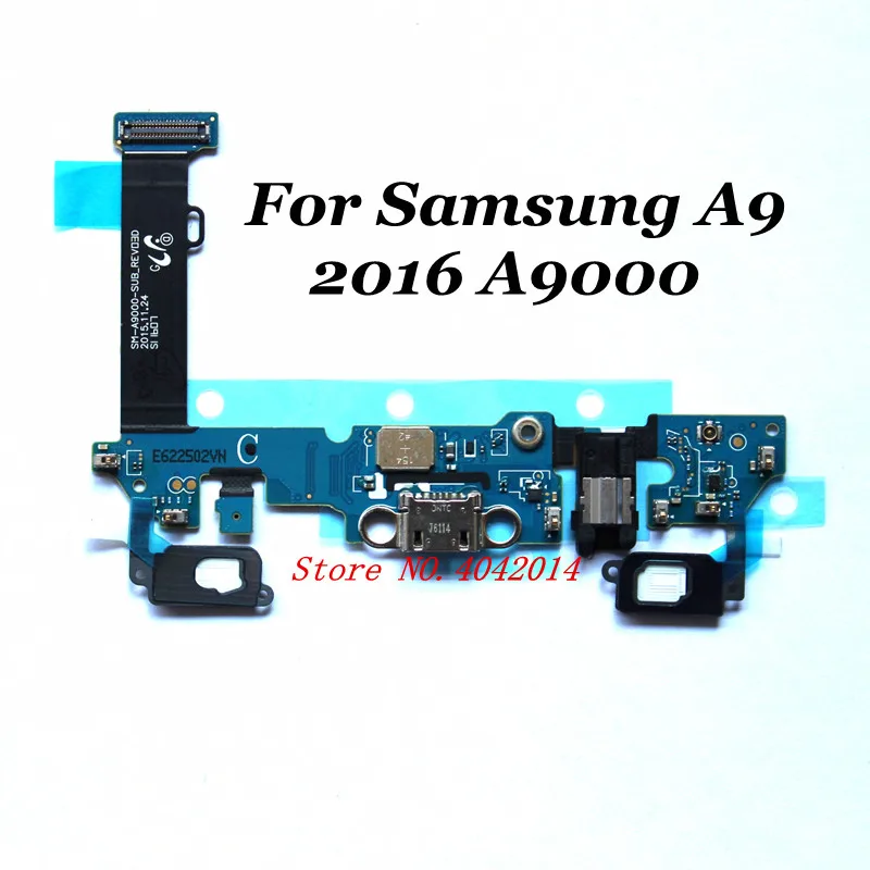 

2 pcs USB charging port dock+microphone return charger Flex cable For Samsung A9 2016 A9000 connector Replacement parts