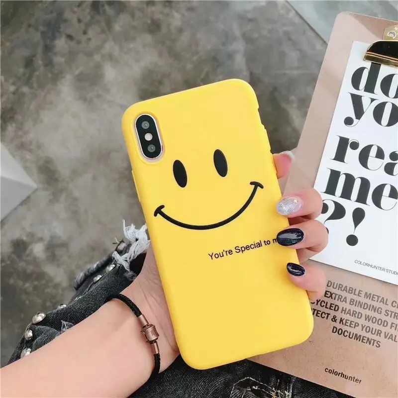 GYKZ простые чехлы для телефонов с надписью и смайликом iPhone XS MAX XR X 7 6 6s 8 Plus мягкая