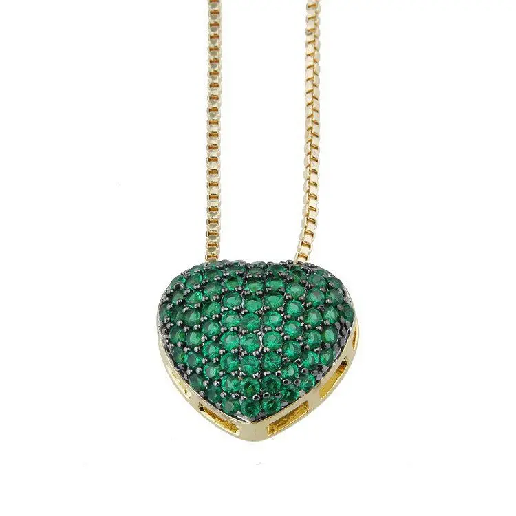 Ожерелье с кулоном в форме сердца для женщин многоцветное полностью Mirco CZ