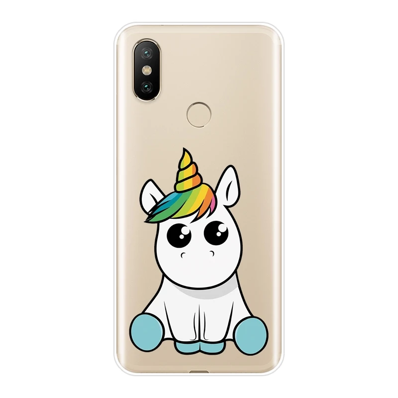 Милый силиконовый чехол для телефона Kawaii Girl с единорогом Xiaomi Mi 5 5C телефон 5X 6 6X Plus