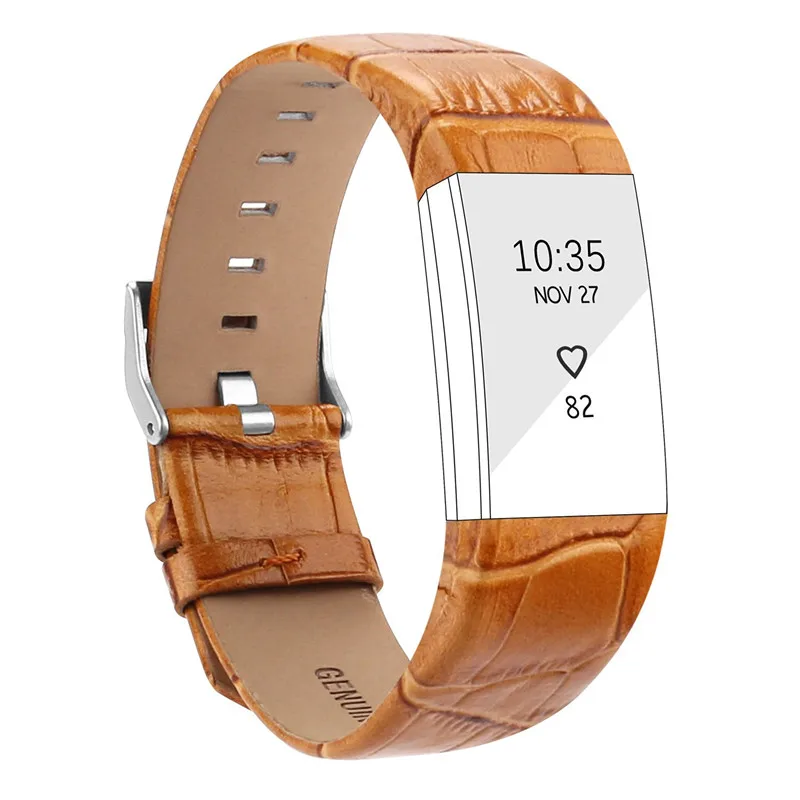 brown Ремешки для браслета FitBit Charge 2 кожа розовое золото серебро ремни для Charge 2 кожаный браслет с ремешком для часов маленький - Цвет ремешка: brown
