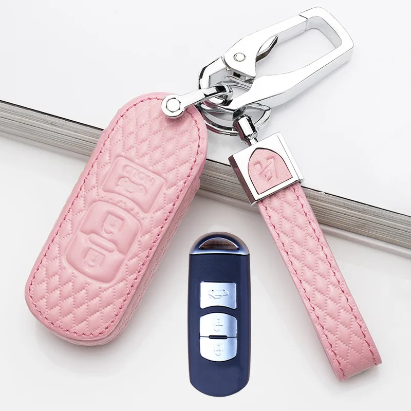 Натуральная кожа автомобиль Smart Key Shell чехол сумка для ключей Mazda 3 6 CX5 CX7 323 626 Familia