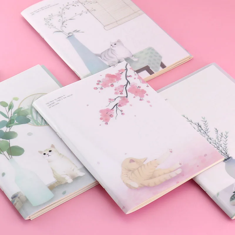 Платье-пачка 4 шт./компл. Kawaii милые цветы Birds кошек и тетрадь с животными картина из записной книжки журнал запись офисные школьные принадлежности, блокноты в H0197