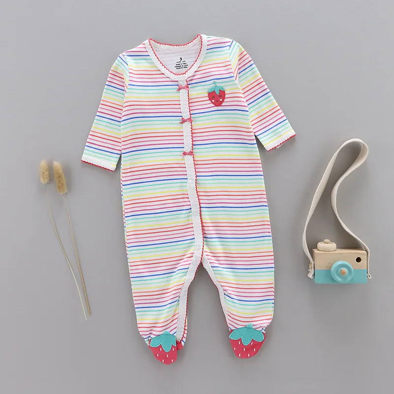 spring and autumn Baby cotton rompers newborn onesie baby girl boy long-sleeved onesie pajamas kids clothes