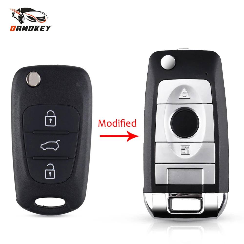 

Dandkey Car Remote Flip Key Shell 3 Button For Kia Rio Picanto Ceed Cerato Sportage K2 K5 Folding Modified Key Case Blank Cover