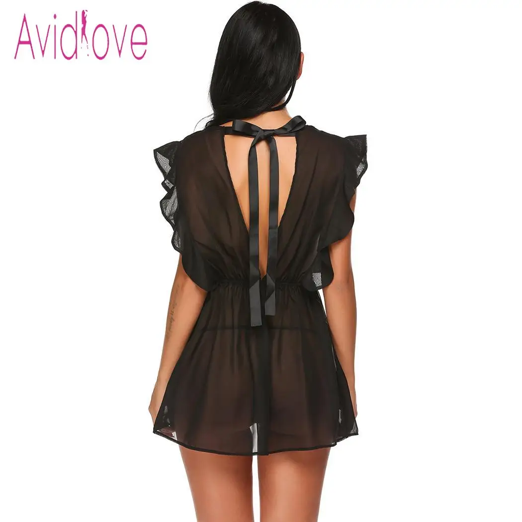 Avidlove женское сексуальное нижнее белье Babydoll шляпа с оборками рукавом кружева