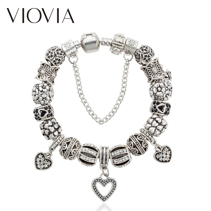Viovia моды DIY ювелирный сплав сердце браслеты из бисера и браслет для женщин