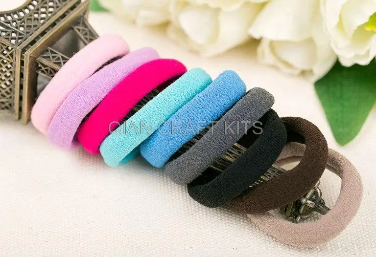 250pcs Seamless soft Stretchy Band Hair Tie Holder Ponytail Holder assorted colors bulk sale