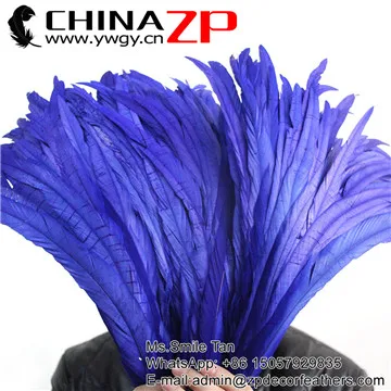 CHINAZP перо стиль 35~ 40 см(14~ 16 дюймов) красивое обесцвечивание желтый с перьями из хвоста петуха для Крыло ангела карнавал шоу - Цвет: Royal Blue