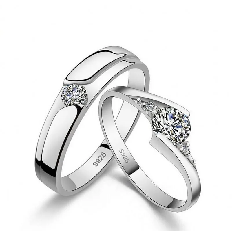 

Роскошное ювелирное изделие His and Her, блестящее серебряное кольцо с фианитом 5А, обручальное кольцо для вечеринки, свадьбы, пары