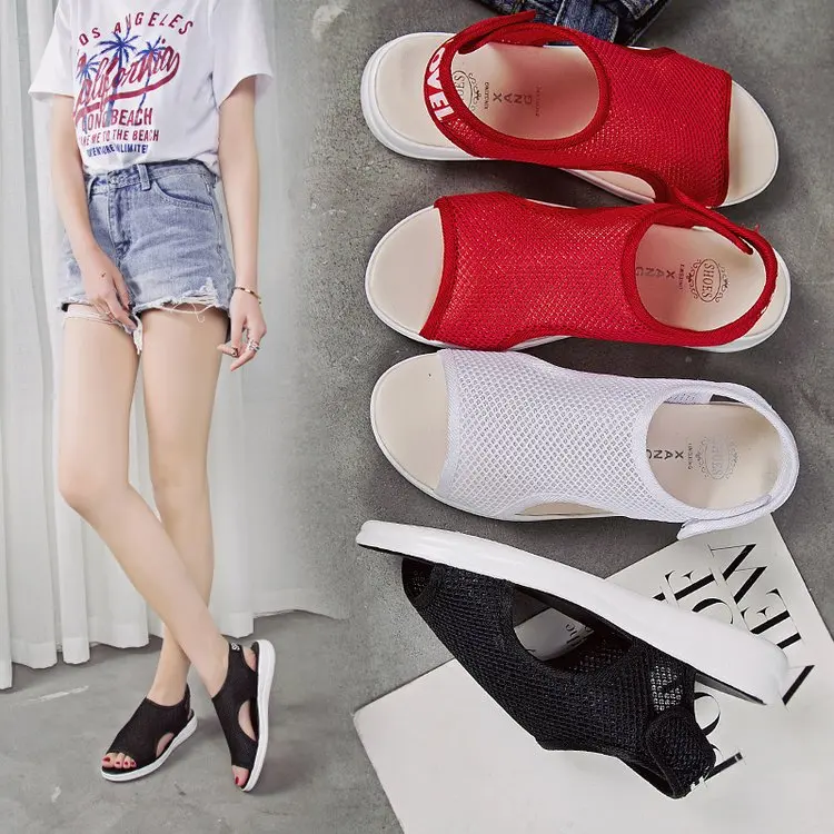 2019 г. модные босоножки женская летняя обувь повседневные сандалии на плоской