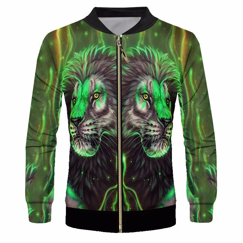 

OGKB 2018 New Novelty 3d Full Printed Green Lion King Jackets Cool Long Sleeve Coats Causal Sporty Tracksuit Streetwear Outwear