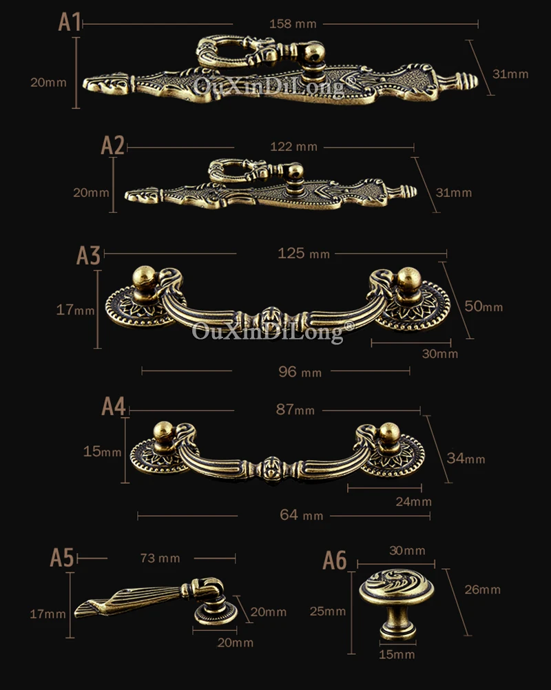 

Retro Vintage 2PCS European Antique Kitchen Cabinet Door Handles Cupboard Wardrobe Drawer Cabinet Pulls Handles and Knobs