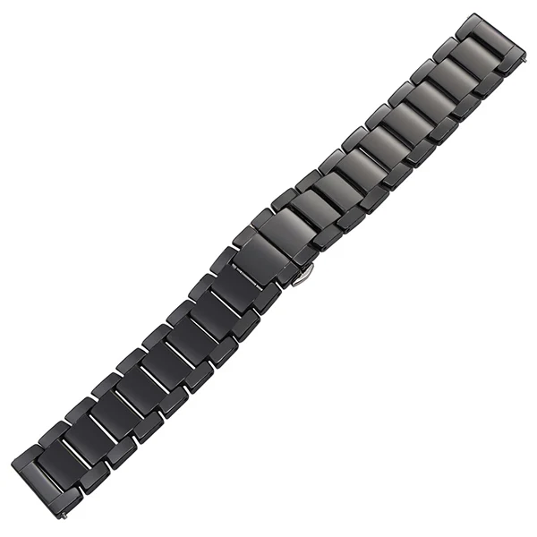 Black 22 мм Quick Release Керамика часы диапазона универсальный фарфор ремешок бабочка Туфли с ремешком и пряжкой запястье ремень браслет черный, белый цвет+ инструмент - Цвет ремешка: Black