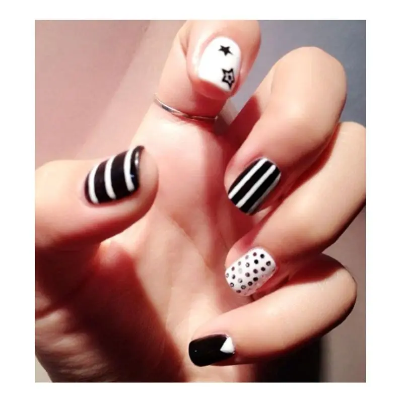 1 Pcs Print Nail Art Sticker DIY Stencil Stickers For 3D Nails 24 Design Easy Stamping Template Manicure Supplies JH372 | Красота и