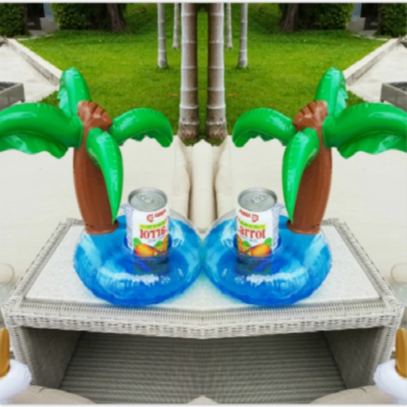 10 шт. хит продаж кокосовая Пальма Надувные держатели для напитков плавающая