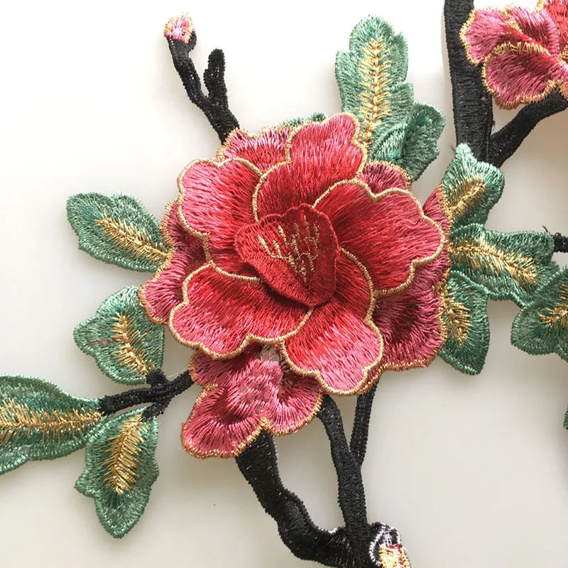 

Mayitr Red Rose Flowers Embroidery Patches DIY Patches Clothes Applique Children Women DIY Clothes Sewing Sticker Wedding Decor