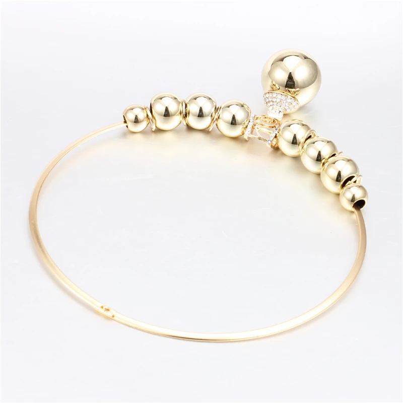 SOHOT Trendy Gold Silver Color Jewelry Sets Crystal Beads Balls Chunky Choker Statement Necklace Earrings Women Accessories Gift | Украшения