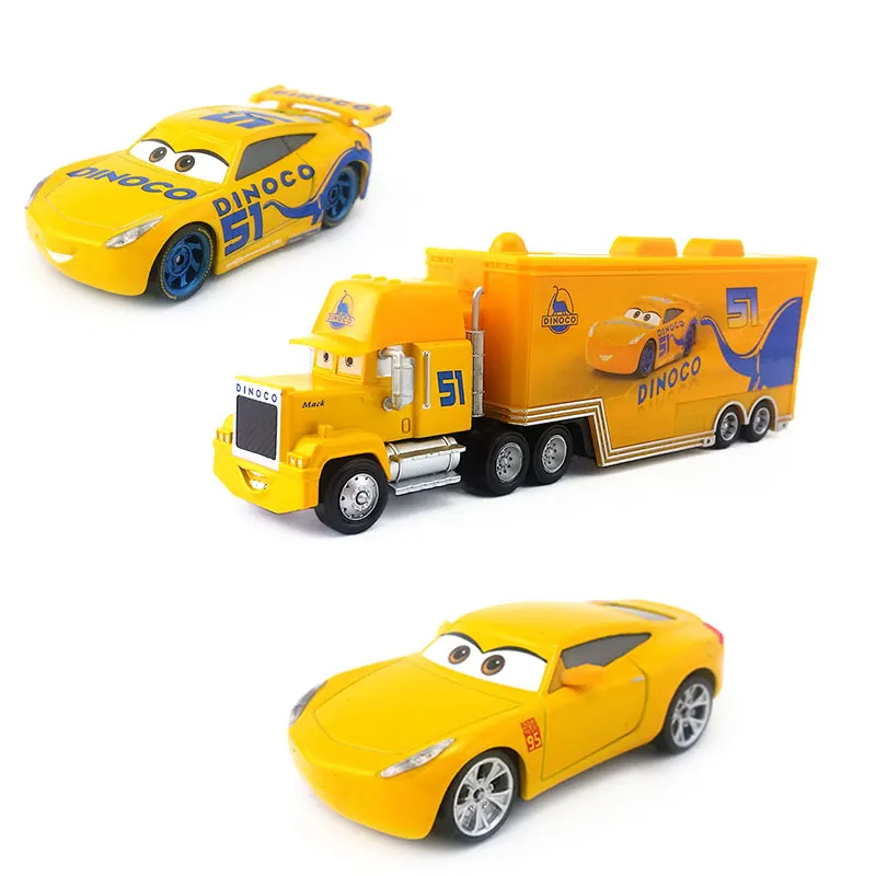 Disney "тачки 3 DINOCO Cruz Ramirez № 51 тяжелый грузовик и мисс Круз Lightning McQueen игрушечных автомобилей Коллекция детские подарки