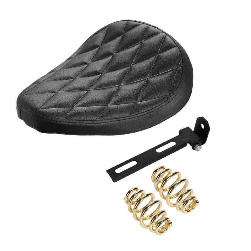 

Motorcycle Diamond Leather Driver Solo Seat+3"Spring Bracket T-Bar For Harley Sportster 883 1200 XL 48 Custom Chopper Bobber