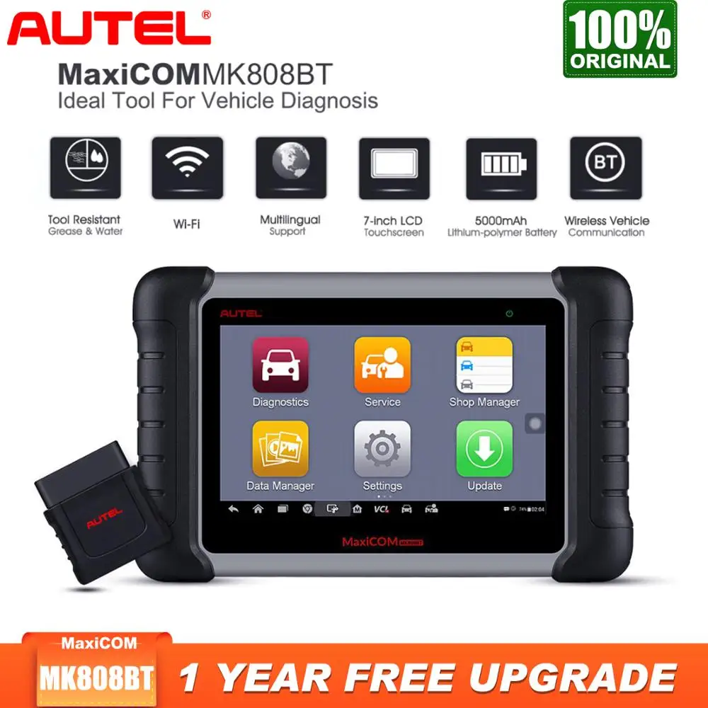 Autel MaxiCOM MK808BT OBD2 сканер автомобиля инструмент диагностики Полный Системы диагностики ИММО/EPB/SAS/BMS/TPMS /DPF обновленной версии MK808