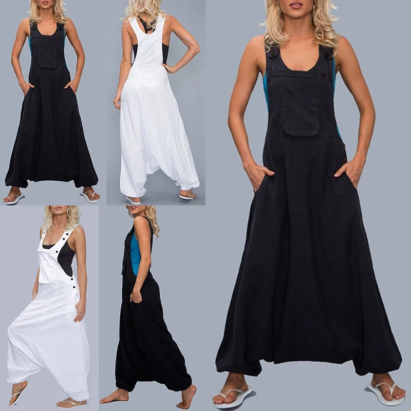 Женские повседневные штаны комбинезоны Свободные Комбинезоны с заниженным