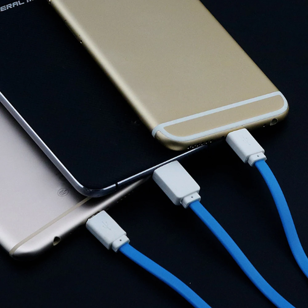Плоский кабель 1 2 м 3 в Micro USB Type C 8-контактный зарядный для iPh шнур Кабели быстрой