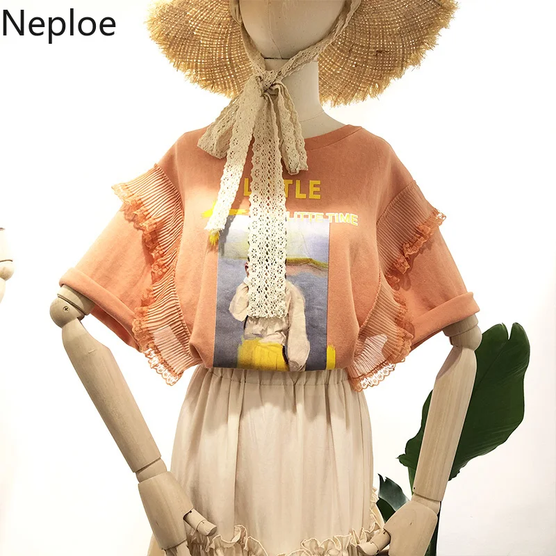 Neploe/женские футболки с принтом летние 2019 повседневные короткими рукавами и