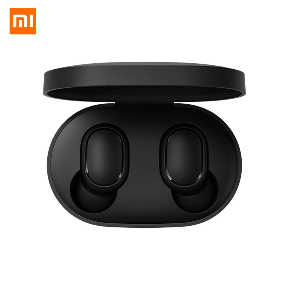 Black mi jia Red mi AirDots Беспроводная bluetooth-гарнитура стерео бас Bluetooth 5,0 наушники с микрофоном громкой связи Наушники с управлением AI - Цвет: Black
