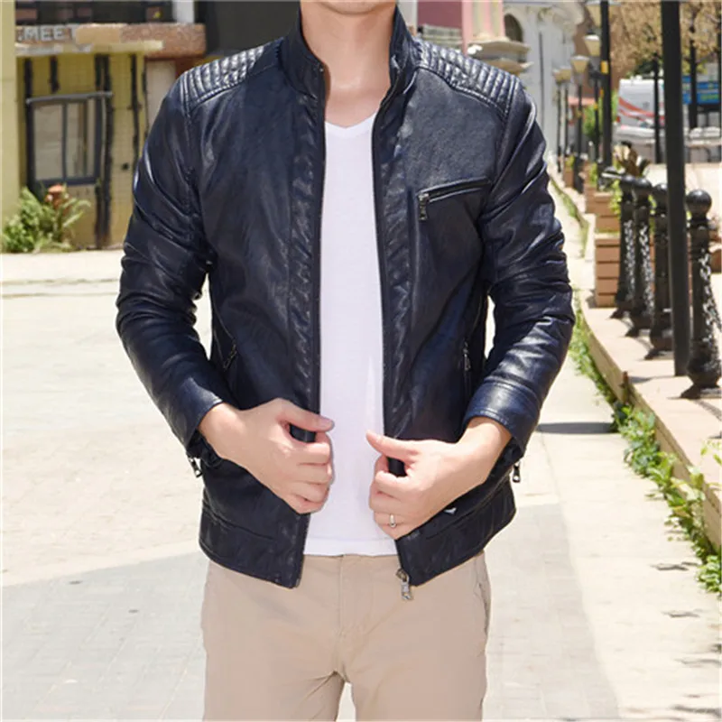 

2020 New Arrival Brand Motorcycle Men Leather Jacket Men's Leather Jacket Masculin Homme Leather Jackets Man Windbreaker YN10502