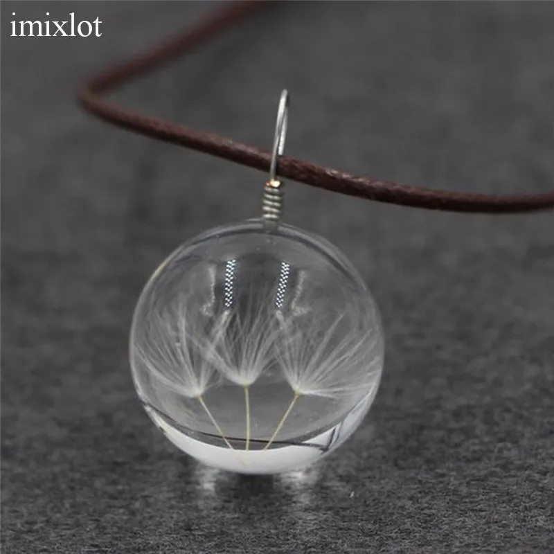 Imixlot оригинальная Подвеска из смолы одуванчика кожаная подвеска ожерелье 3 вида