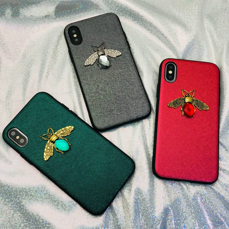 Роскошные Стразы пчелы чехол для iPhone X XR XS Max со стразами в виде геометрических