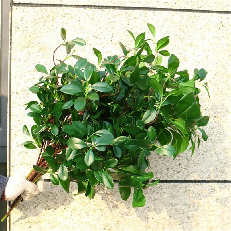 11 шт. искусственное миланское дерево блески шелковые Зеленые стебли Murraya зеленое