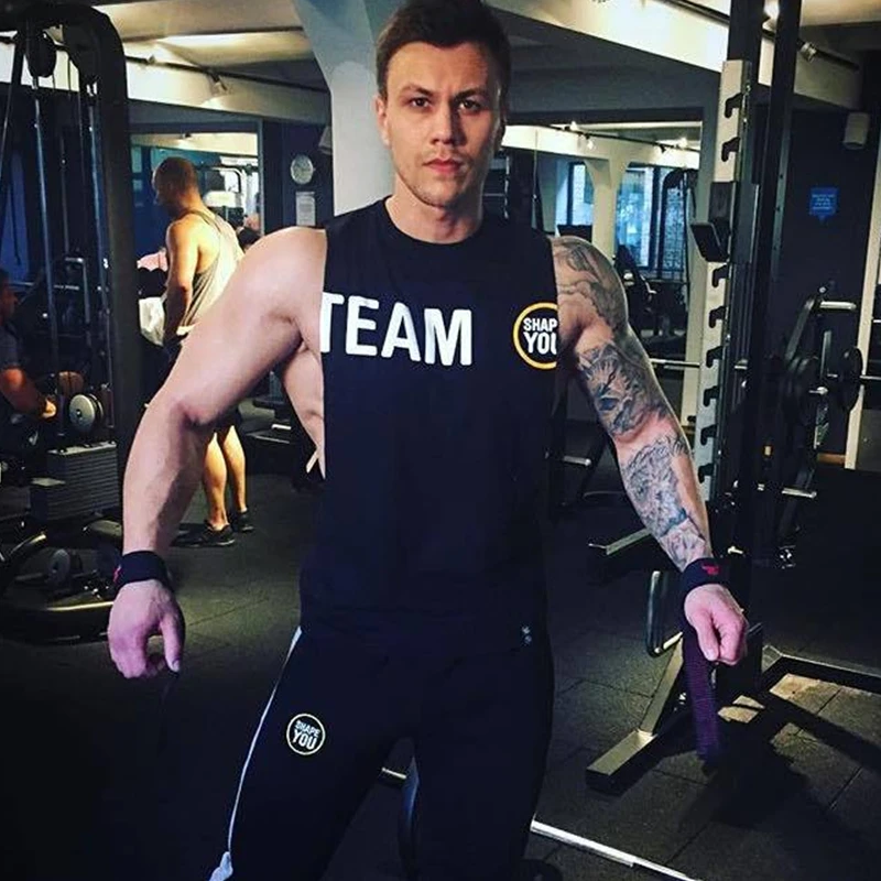 Мужские летние майки для спортзала фитнеса бодибилдинга одежда тренировок