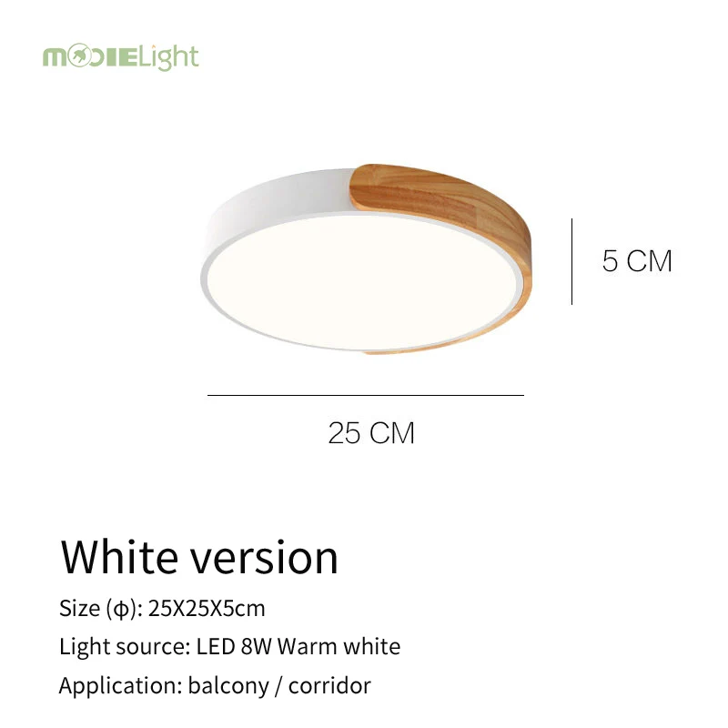Dia25cm Warm white Круглый Деревянный светодиодный потолочный светильник с пультом дистанционного управления, цветной потолочный светильник для гостиной, столовой, кухни - Цвет корпуса: Dia25cm Warm white