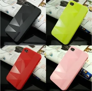1pcsFor Apple iphone 4 4S Mobile Shell 3D diamond matte surface TPU Silicone Case |