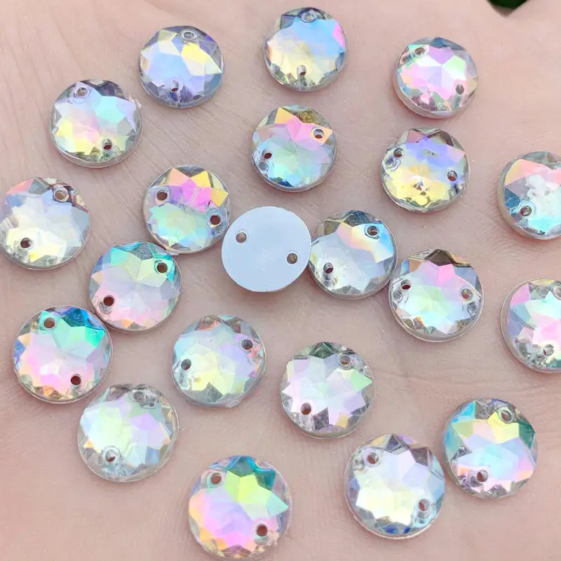 10mm -100pcs Кристаллы, драгоценные камни, Стразы для украшения, плоские с оборота, круглые, цветочные и ромбовидные стразы, ювелирные изделия, AB бриллианты, сделай сам - Цвет: 10mm -100pcs