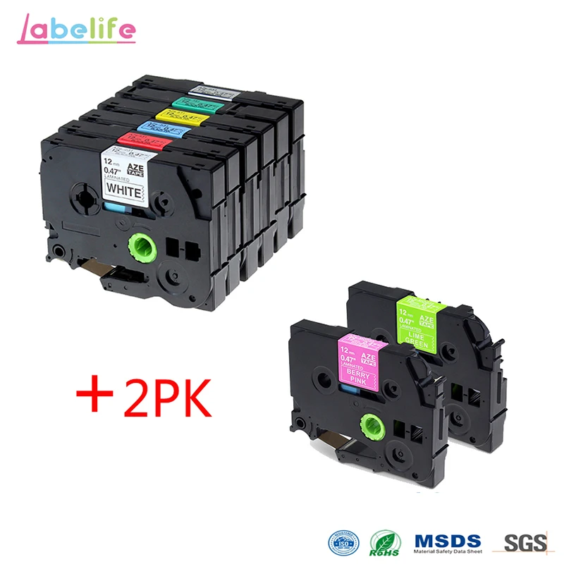 Labelife 8 упаковок комбо набор TZe231 TZe431 TZe531 TZe631 TZe731 TZe931 TZe MQP35 TZeMQG35 совместимый с Brother P