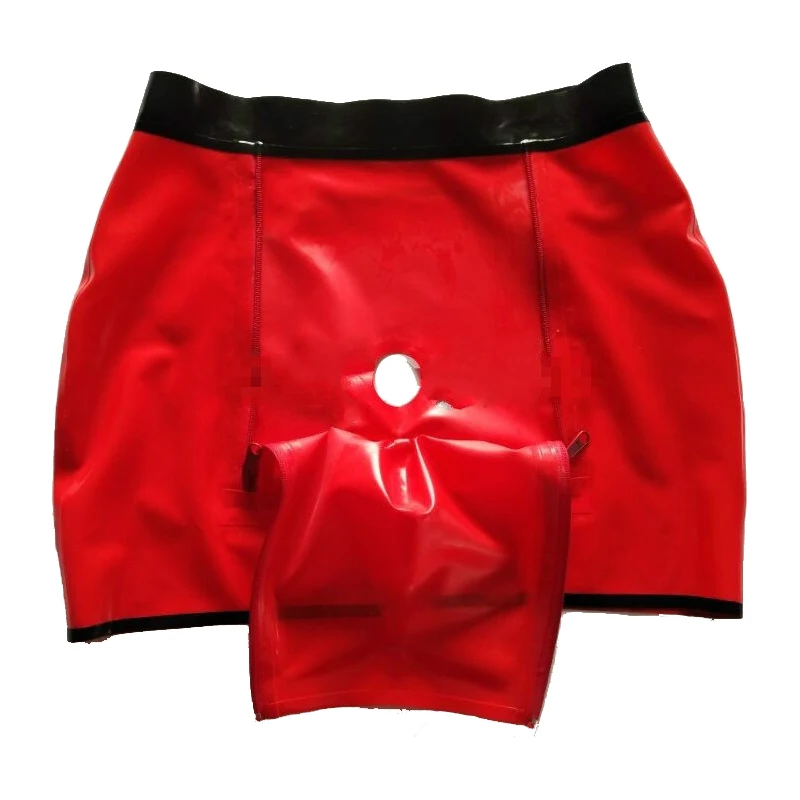 Латекс нижнее белье резиновые мужские бедра сексуальные шорты с низкой талией на