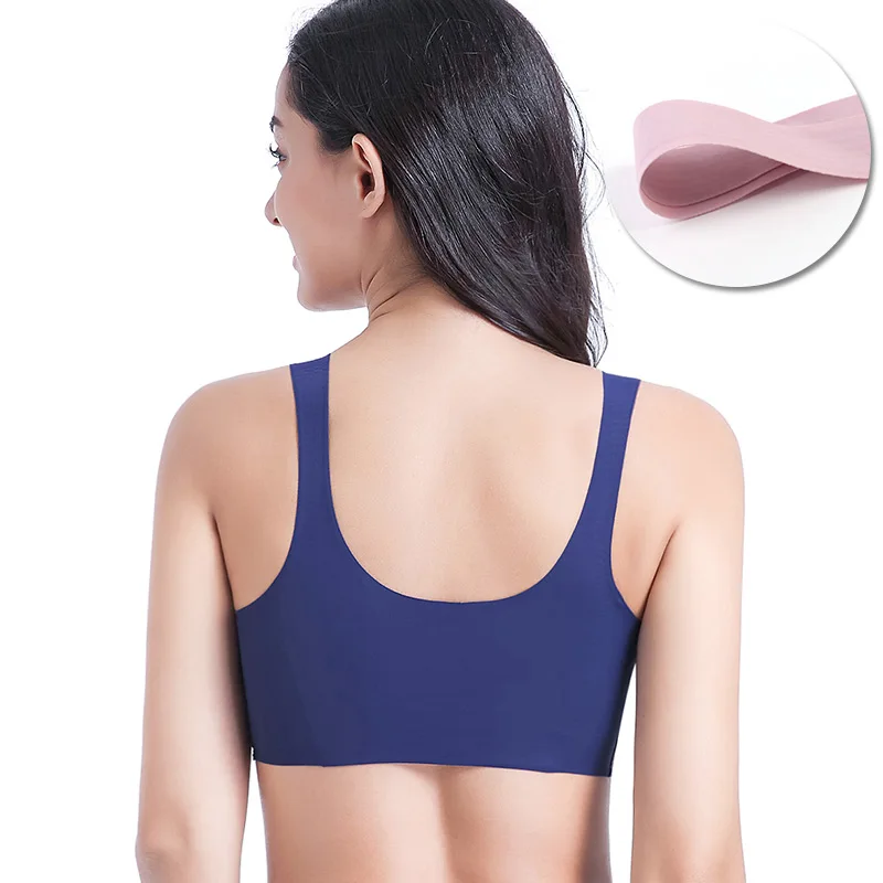 Women Bra Fitness Tank Tops Modal Vest Deep V Push UP Seamless No Rim One-Piece Sleeping Underwear Sexy Smooth XL | Женская одежда