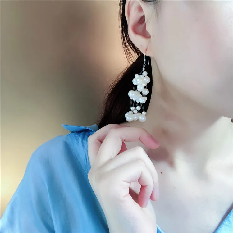 Natural Freshwater Pearl Earrings S925 Sterling Silver Hooks Elegant Drop Jewelry Women Gifts | Украшения и аксессуары
