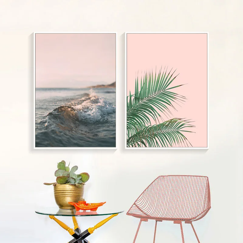 Настенная картина CLSTROSE в скандинавском стиле с рисунком виде розовой лампы и