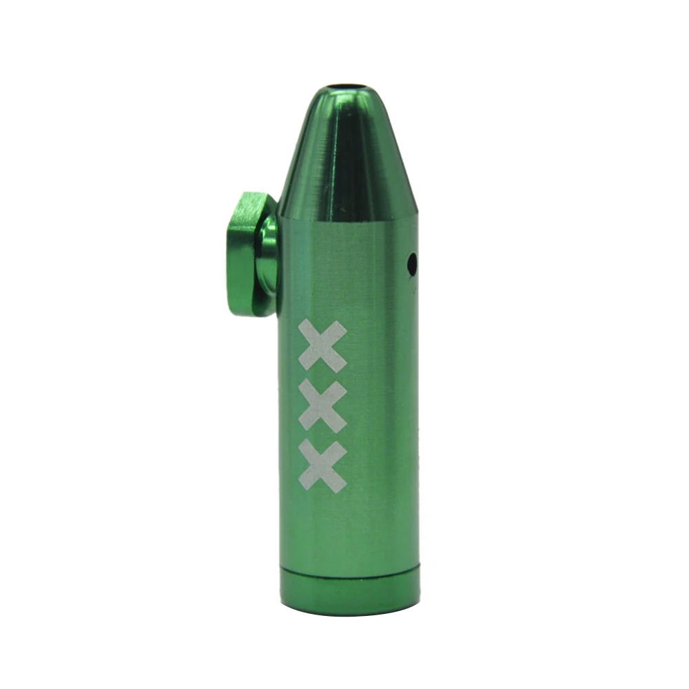 Green-XXX HORNET 4 шт. два типа портативный алюминиевый нюхательный храп диспенсер порошок нюхательный пуля ракета нюхатель с логотипом - Цвет: Green-XXX
